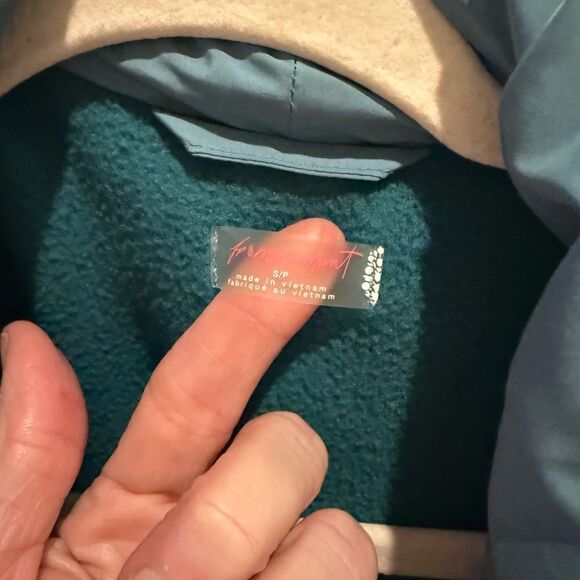 NWOT FP Movement Teal Fleece Jacket with Orange Trim - Picture 5 of 5